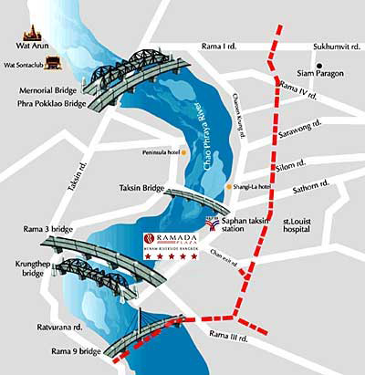 Map Ramada Plaza Menam Riverside